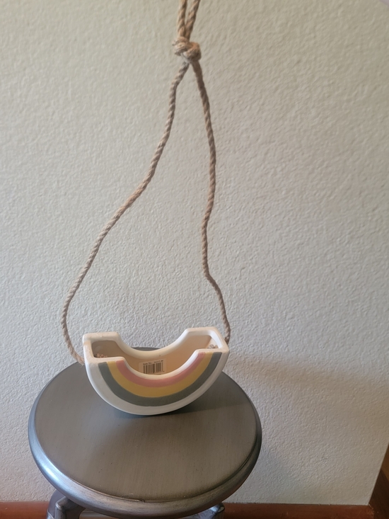 Other - Ceramic Rainbow Hanging Planter – Pastel Multicolor